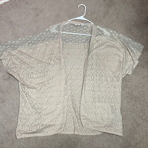 Cato Beige Open-Front Cardigan